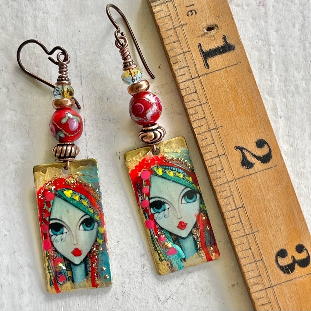 ARTISAN Earrings “Bohemian Girl” - Dangles - Picture 9 of 11
